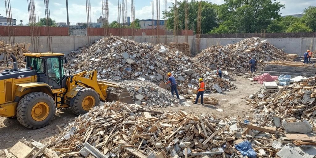 Área de triagem de resíduos da construção em Lafaiete.